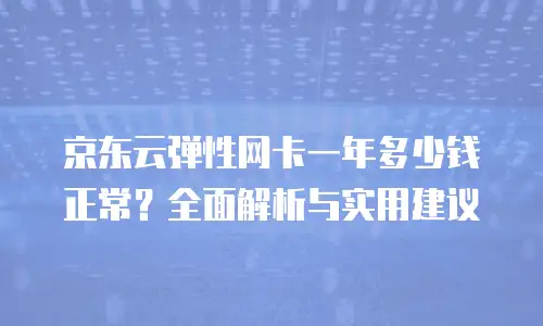 京东云弹性网卡返现多少钱一个G