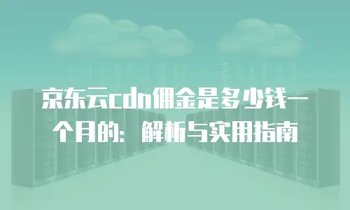京东云服务器租用价格是多少钱一天