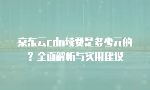 京东云储存政策全面解析与行业趋势观察