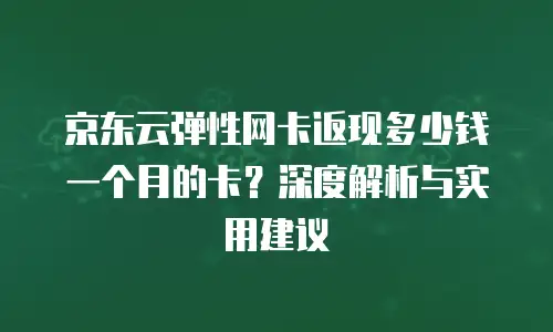 京东云弹性网卡返现多少钱一个月的卡？深度解析与实用建议