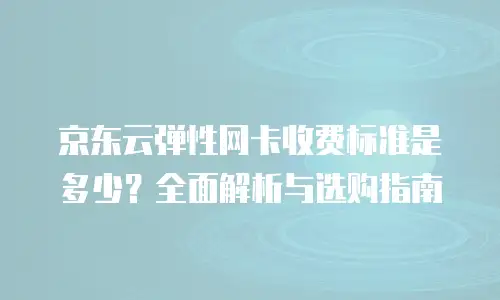 京东云弹性网卡收费标准是多少？全面解析与选购指南