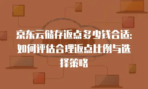 京东云储存返点多少钱合适：如何评估合理返点比例与选择策略