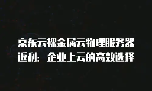 京东云储存返点：如何通过合作渠道实现成本优化