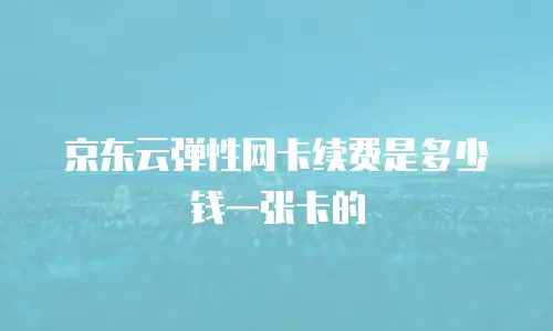 京东云弹性网卡续费是多少钱一张卡的