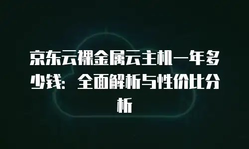 京东云容器一年多少钱一个合适？深度解析与实用建议