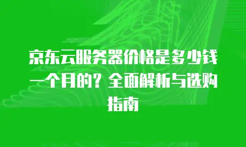京东云服务器价格是多少钱一个月的？全面解析与选购指南