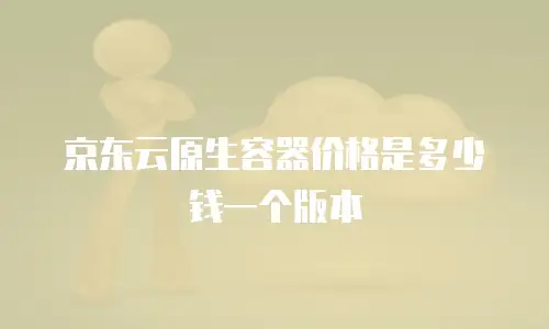 京东云原生容器价格是多少钱一个版本