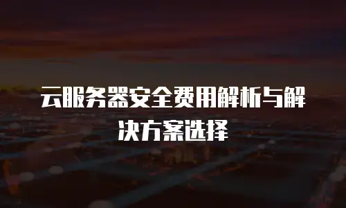云服务器安全费用解析与解决方案选择