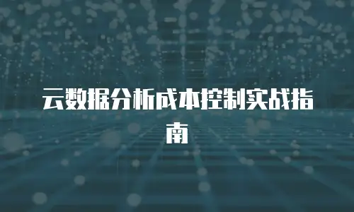 云数据分析成本控制实战指南