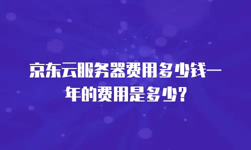 京东云服务器费用多少钱一年的费用是多少？