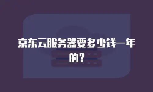 京东云服务器要多少钱一年的？