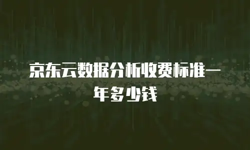 京东云数据分析收费标准一年多少钱