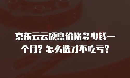 京东云云硬盘价格多少钱一个月？怎么选才不吃亏？