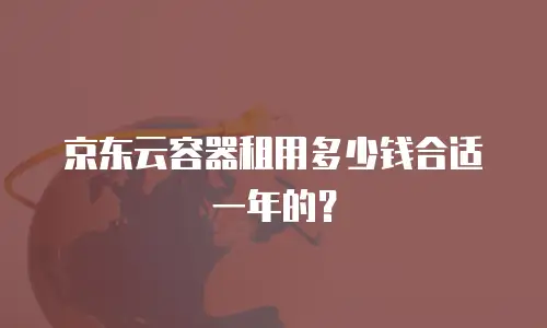京东云容器租用多少钱合适一年的？