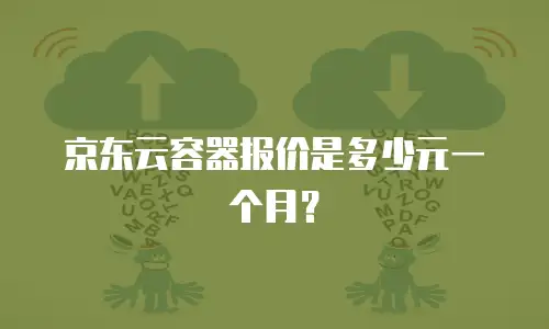 京东云容器报价是多少元一个月？