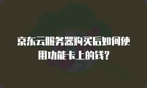 京东云服务器购买后如何使用功能卡上的钱？