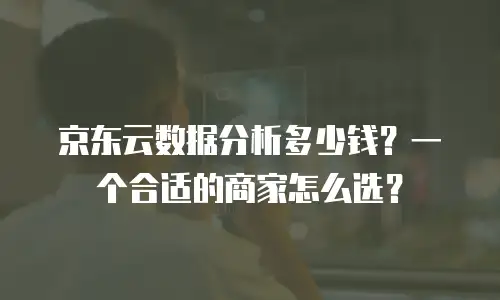 京东云数据分析多少钱？一个合适的商家怎么选？