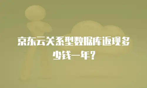 京东云关系型数据库返现多少钱一年？