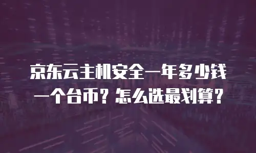 京东云主机安全一年多少钱一个台币？怎么选最划算？