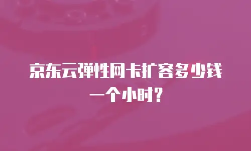 京东云原生容器扩容多少钱一个合适？