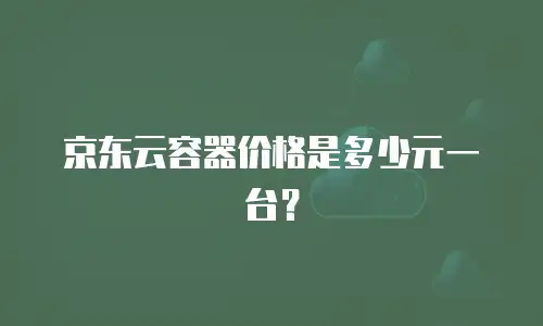 京东云容器价格是多少元一台？