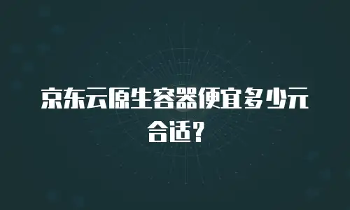 京东云原生容器便宜多少元合适？
