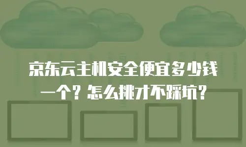 京东云主机安全便宜多少钱一个？怎么挑才不踩坑？