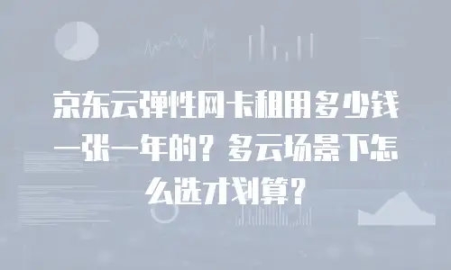 京东云弹性网卡租用多少钱一张一年的？多云场景下怎么选才划算？