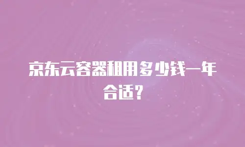 京东云容器租用多少钱一年合适？