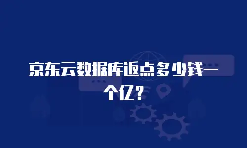 京东云数据库返点多少钱一个亿？