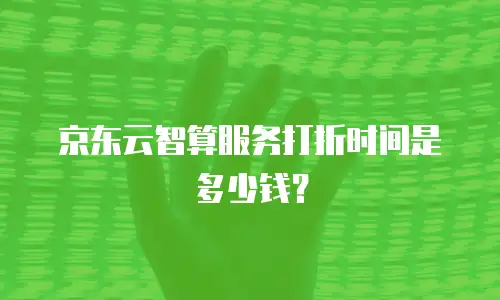 京东云智算服务打折时间是多少钱？