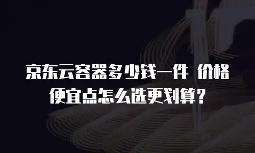 京东云容器多少钱一件 价格便宜点怎么选更划算？