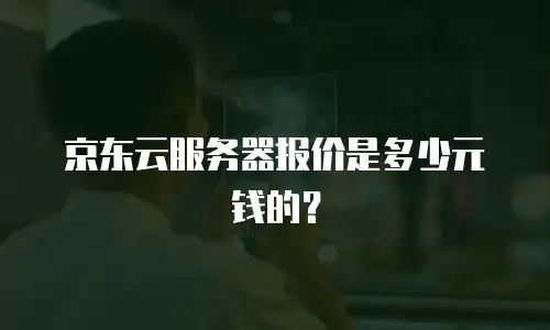 京东云服务器报价是多少元钱的？