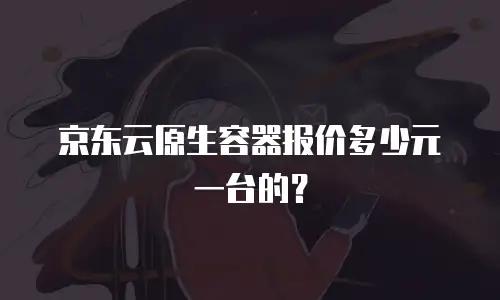 京东云原生容器报价多少元一台的？