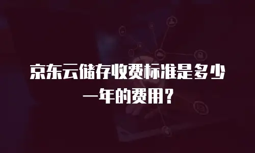 京东云储存收费标准是多少一年的费用？