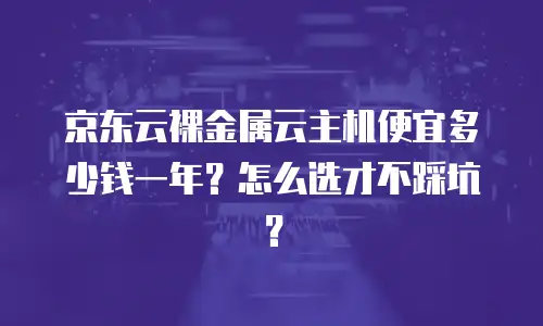 京东云裸金属云主机便宜多少钱一年？怎么选才不踩坑？