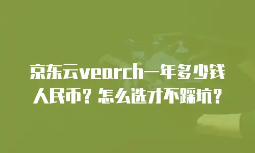 京东云vearch一年多少钱人民币？怎么选才不踩坑？