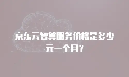 京东云智算服务价格是多少元一个月？