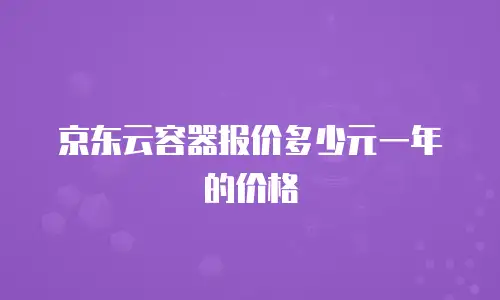 京东云容器报价多少元一年的价格