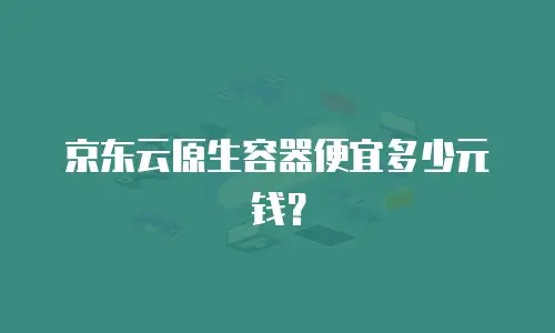 京东云原生容器便宜多少元钱？