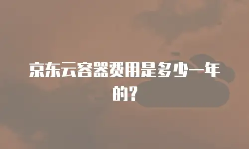 京东云容器费用是多少一年的？
