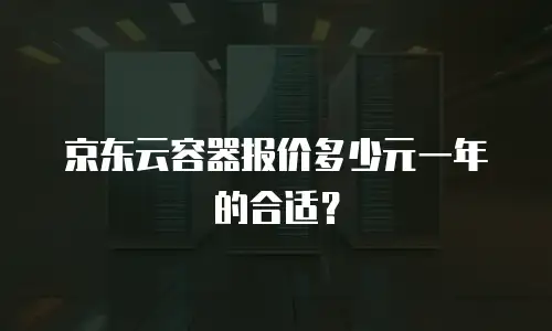 京东云容器报价多少元一年的合适？