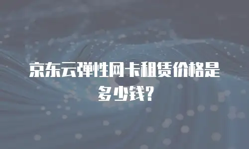 京东云弹性网卡租赁价格是多少钱？