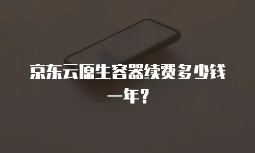 京东云原生容器续费多少钱一年？