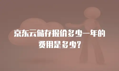 京东云储存报价多少一年的费用是多少？