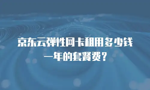 京东云弹性网卡租用多少钱一年的套餐费？