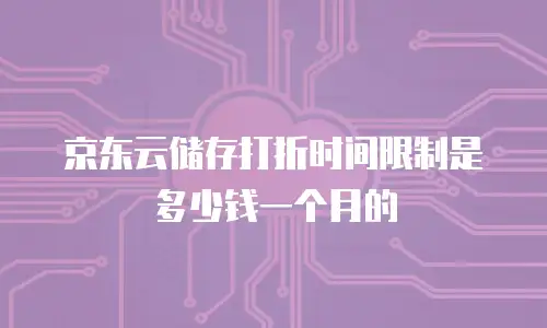 京东云储存打折时间限制是多少钱一个月的