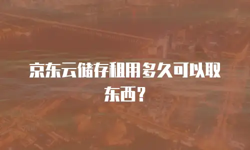 京东云储存租用多久可以取东西？