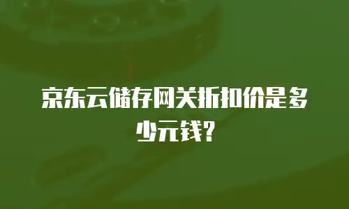 京东云储存网关折扣价是多少元钱？