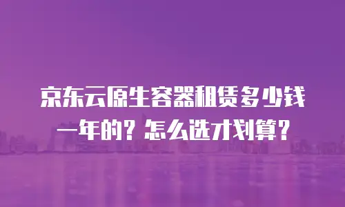 京东云原生容器租赁多少钱一年的？怎么选才划算？